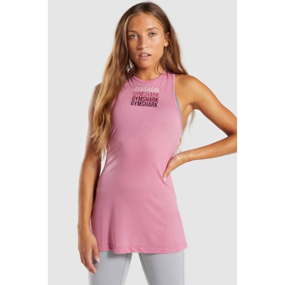 GYMSHARK Fade Vest Tank Top Dusky Pink Size XS